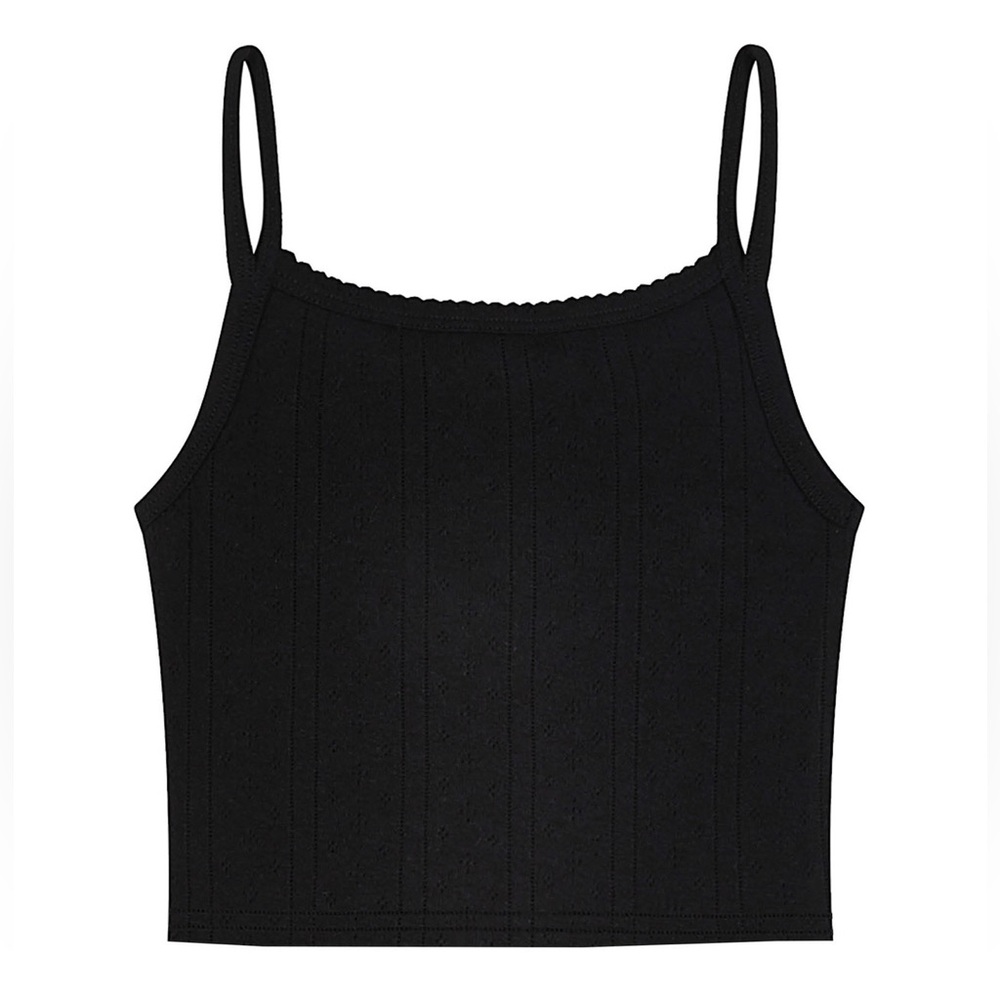 Cou Cou Black Pointelle Tank